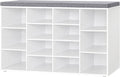 Cushioned Cubby Entryway Shoe Storage Bench