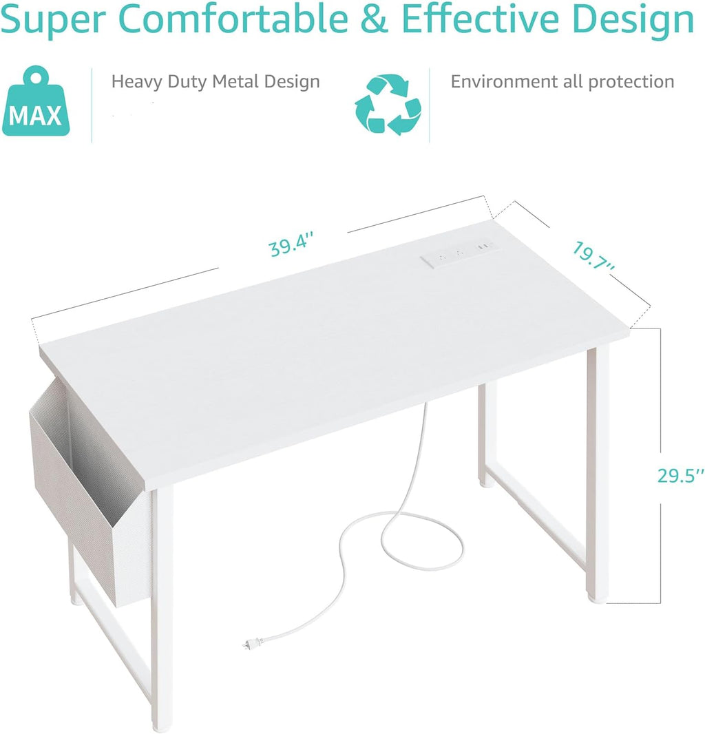 White Charging‑Station Home Office Desk