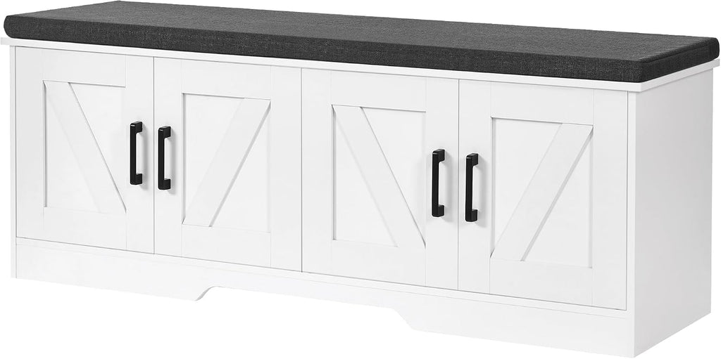 Farmhouse Cushioned Shoe Storage Bench