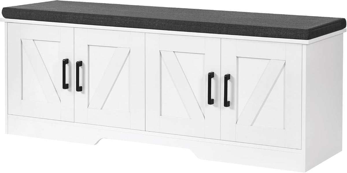 Farmhouse Cushioned Shoe Storage Bench