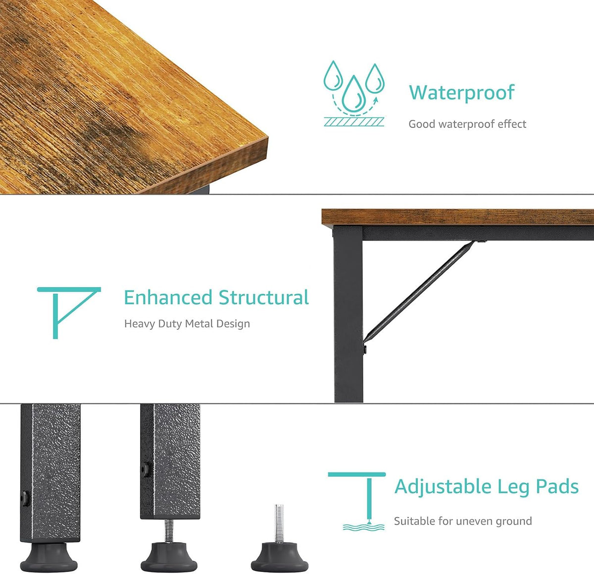 Rustic‑Brown Charging‑Station Computer Desk