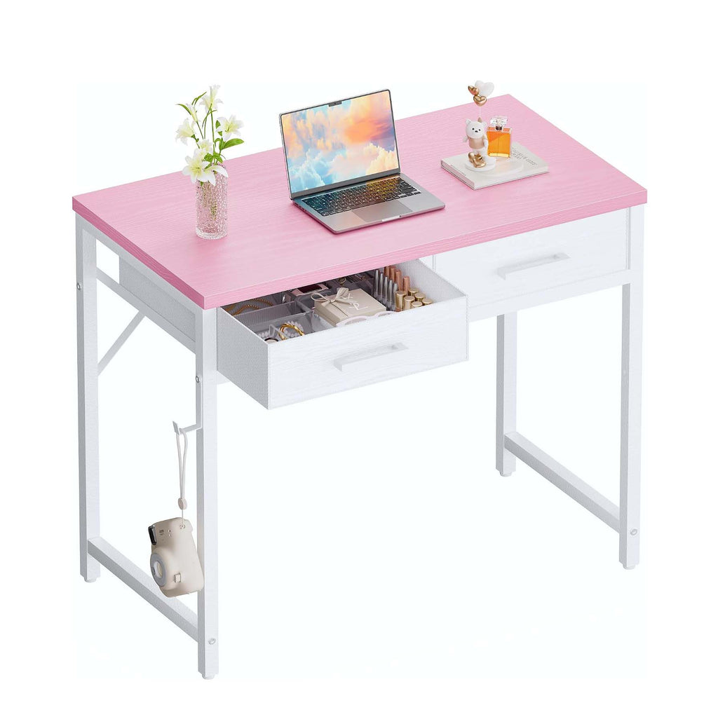 Pink Drawered Home‑Office Computer Desk