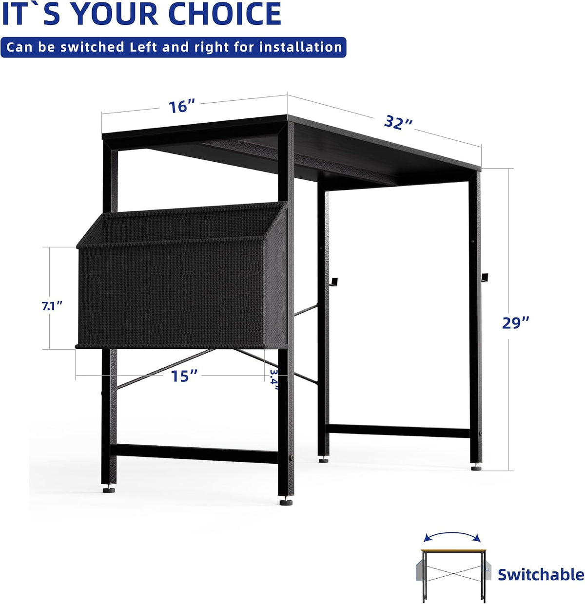 Compact Storage Home‑Office Writing Desk