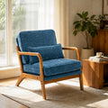 Blue Mid‑Century Accent Reading Chair