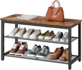 Rustic‑Brown Industrial Entryway Shoe Bench