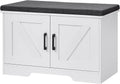 Farmhouse Cushioned Shoe Storage Bench