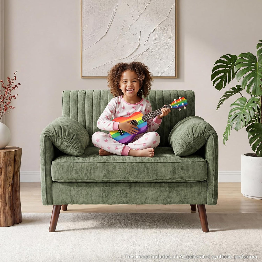 Green Chenille Oversized Accent Chair