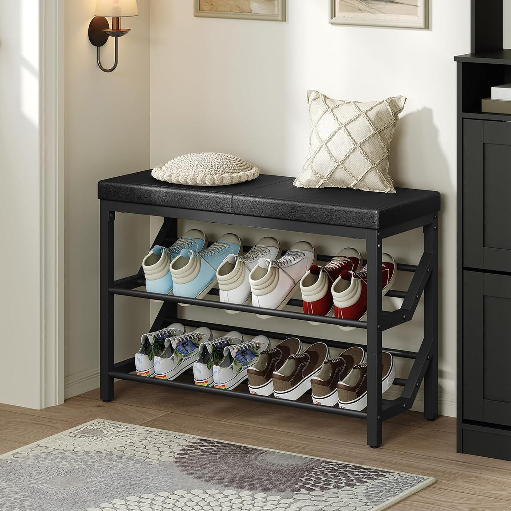 Cushioned Entryway Shoe Storage Bench