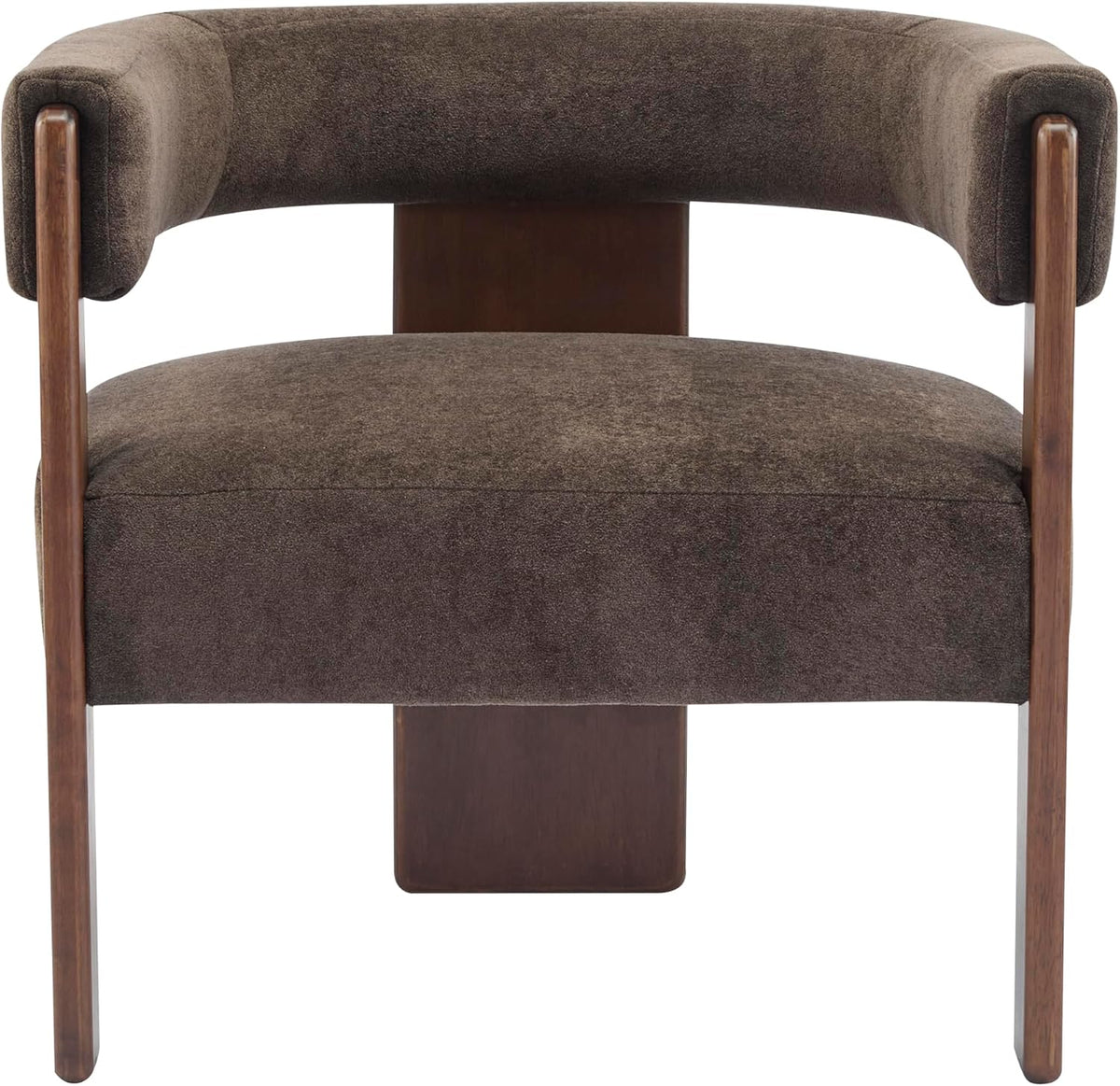 Dark‑Brown Velvet Accent Lounge Chair