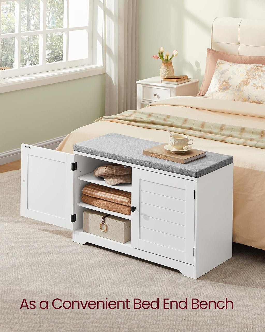 Cushioned 3‑Tier Entryway Shoe Bench