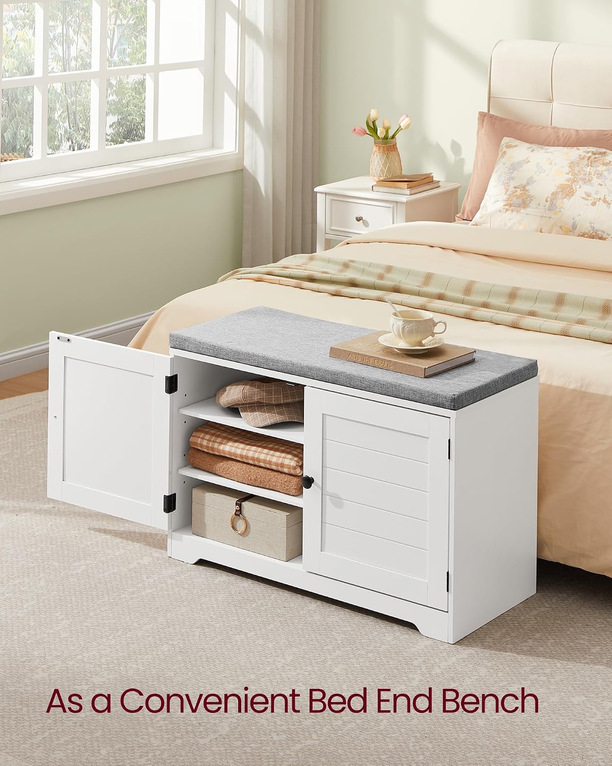 Cushioned 3‑Tier Entryway Shoe Bench