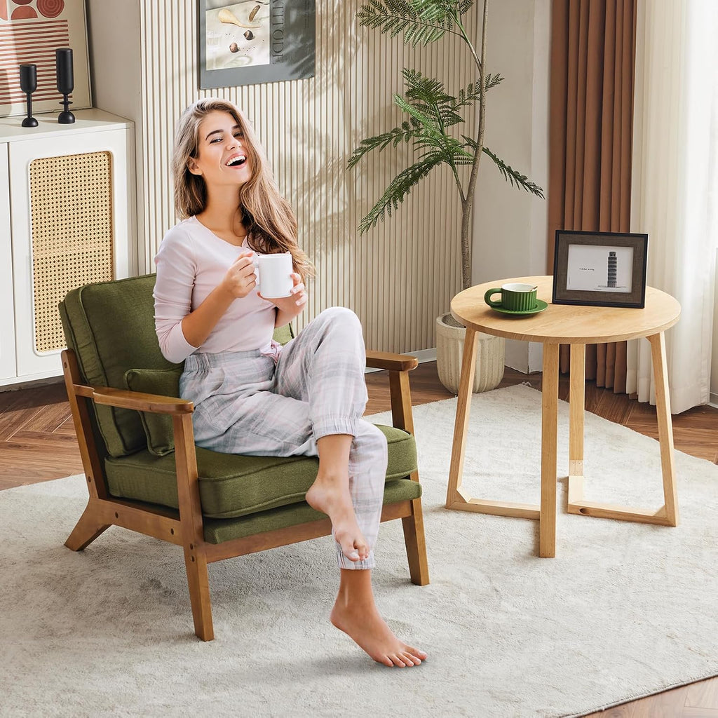 Green Mid‑Century Accent Lounge Chair