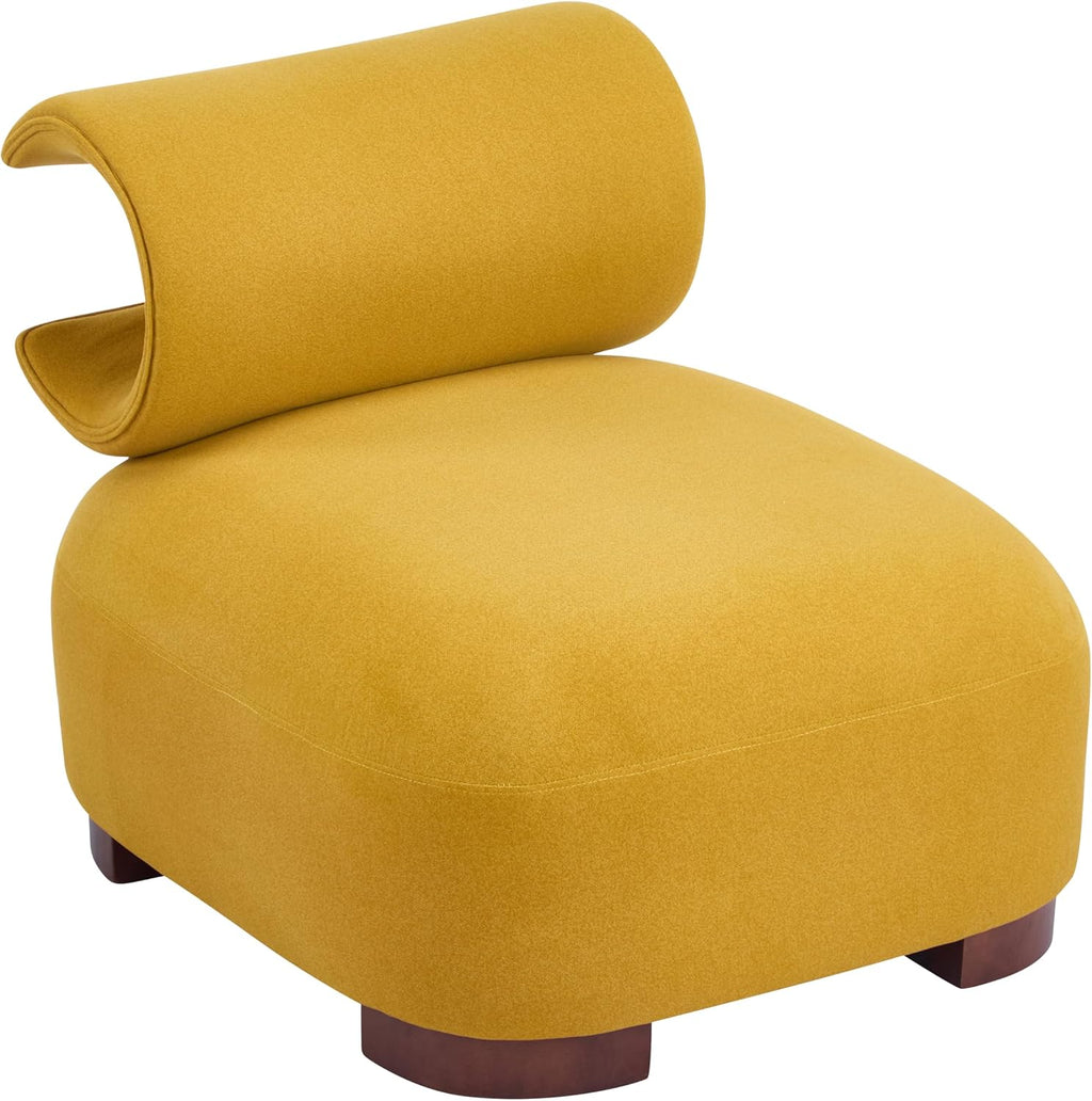 Yellow Fabric Modern Accent Lounge Chair