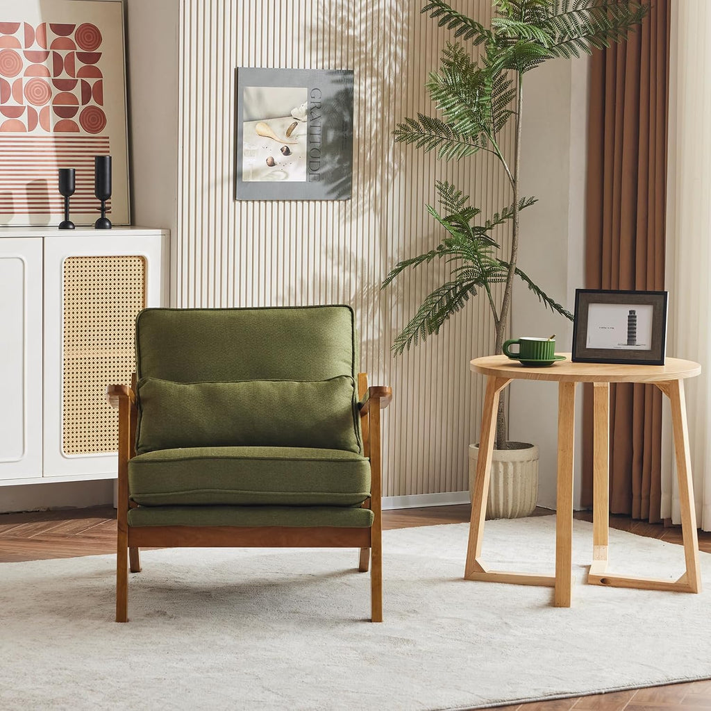 Green Mid‑Century Accent Lounge Chair