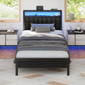 LED Charging‑Station Twin Bed Frame