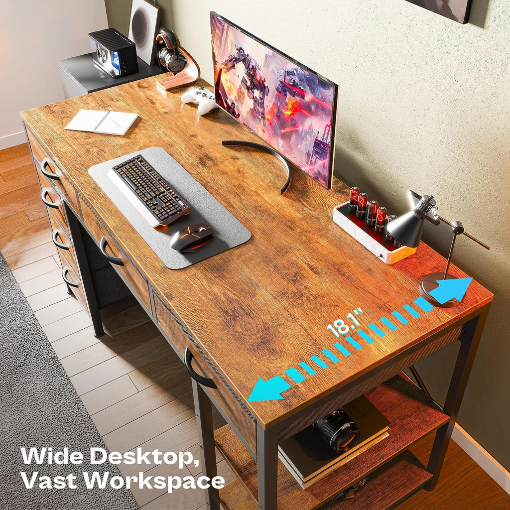 Rustic‑Brown Storage Home‑Office Computer Desk