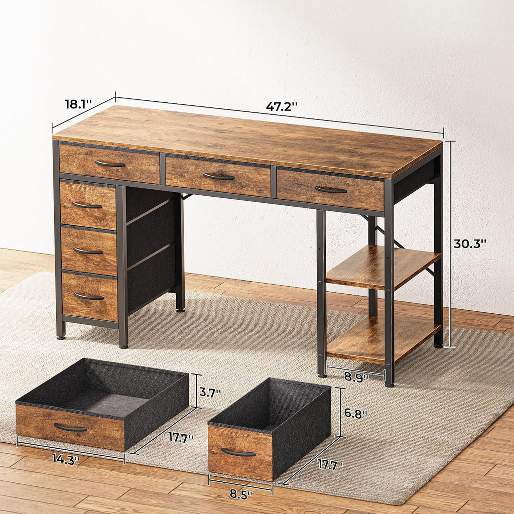 Rustic‑Brown Storage Home‑Office Computer Desk
