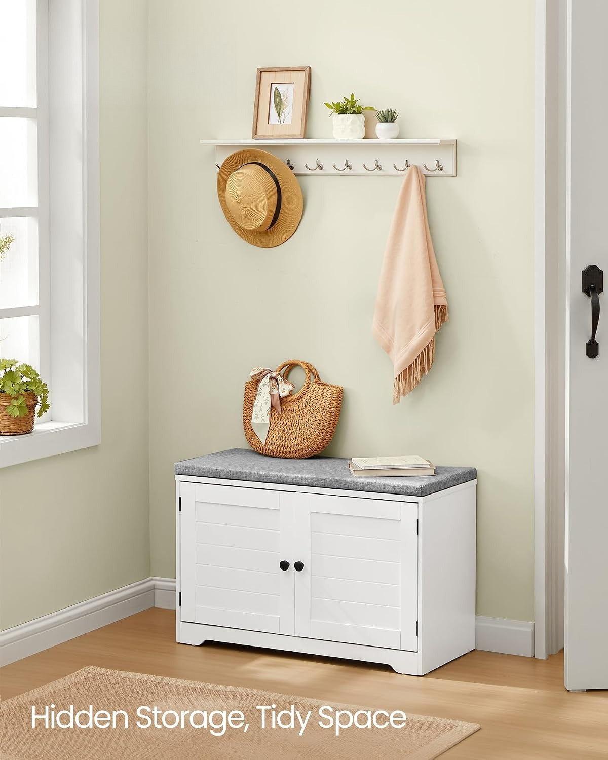 Cushioned 3‑Tier Entryway Shoe Bench